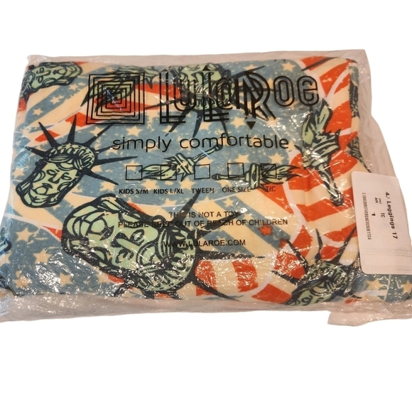 NWT Lularoe TC Patriotic Statue of Liberty Buttery Smooth Leggings Loungewear - Picture 3 of 5